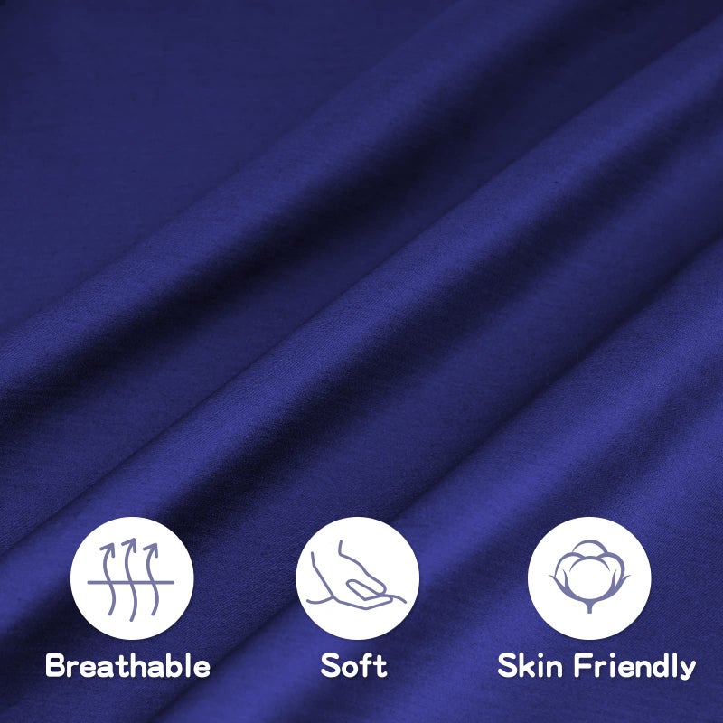 LULUSILK غطاء وسادة عضوي من القطن للأطفال 2 حزمة، 14 x 20 غطاء وسادة سفر للأطفال، الأولاد والبنات، وسائد صغيرة ناعمة وقابلة للتنفس مع إغلاق ظرفي، أزرق داكن - Image 3